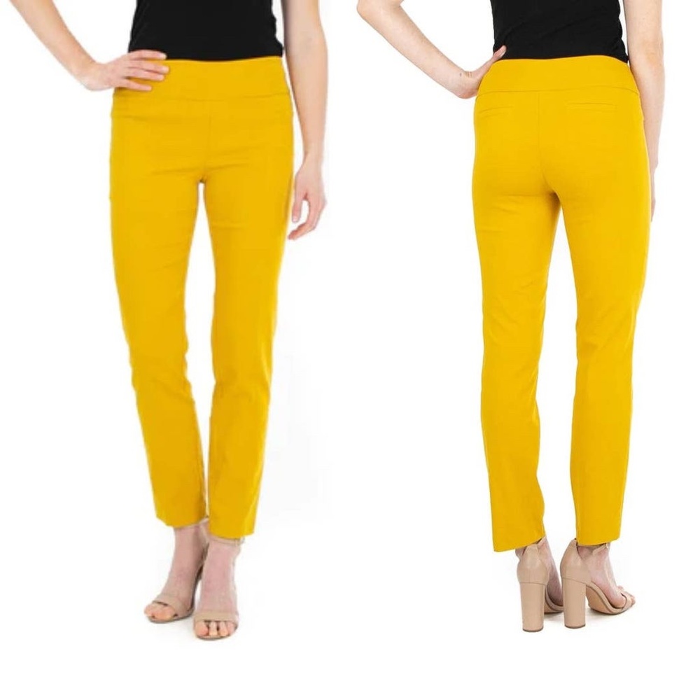 ZAC & RACHEL Mustard Yellow Pull-on Ankle Slimming Pant, Women's 12
